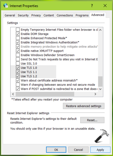 How To Configure TLS Settings In Windows 10